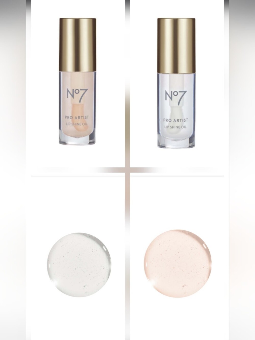 No 7 Pro Artist Lip Shine Duo In Peach Glaze & Clear Glaze BNIB